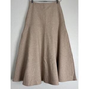 OGL Cashsoft Wool Like Flared Maxi S Heather Oatmeal 1644